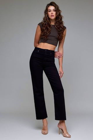 Jet Black Clean Stretch Straight