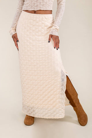 Abra Jacquard Mesh Maxi Skirt