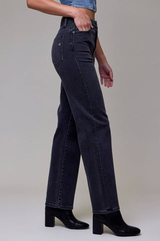 Charcoal Wash Clean Stretch High Rise Classic Straight