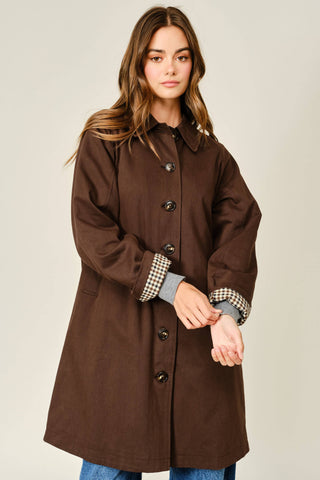 Eleanor Inside Check Midi Trench