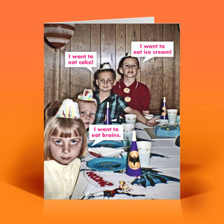 Eat Brains Birthday Card