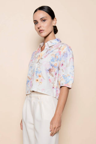 Floral Short Sleeve Collared Shirt
