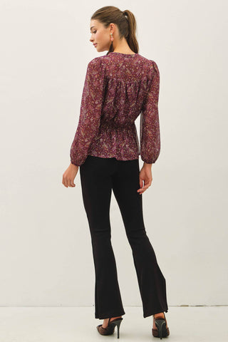 Chiffon Peplum Blouse
