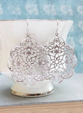 Silver Filigree Earrings - Big Dangles