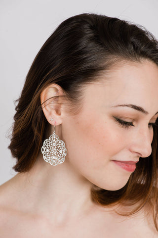 Silver Filigree Earrings - Big Dangles