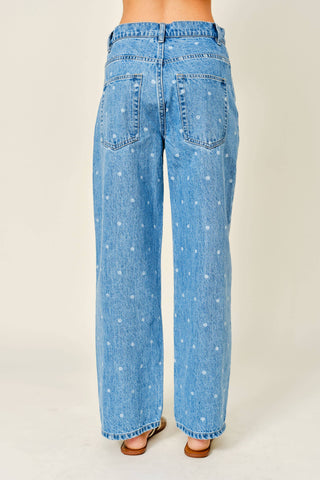 Polka Dot Loose Straight Denim