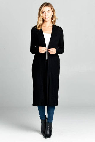 Mano Long Sleeve Ribbed Sweater Cardigan