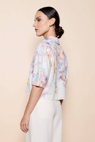 Floral Short Sleeve Collared Shirt