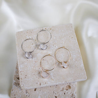 Aura // Clear Quartz Crystal Hoop Earrings