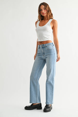 Medium Rise Straight Leg Jean