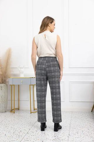 Soft Fall Plaid Trouser Pull On Pant