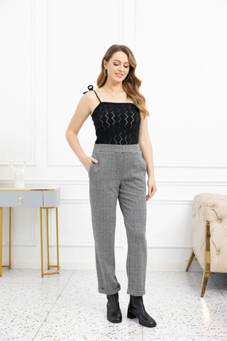 Soft Fall Plaid Trouser Pull On Pant
