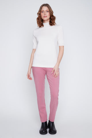 Knitted 1/3 Sleeve Mockneck Sweater