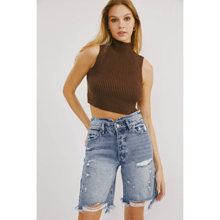 Ultra High Rise Bermuda Jean Shorts