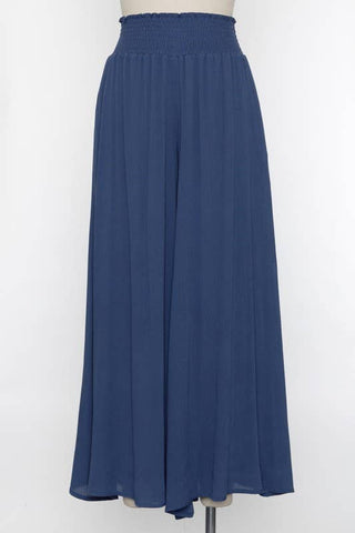 Smocked Waist Wide Leg Pants