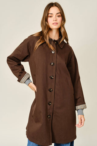 Eleanor Inside Check Midi Trench