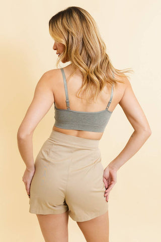 COMFY! Ultra Soft Lace Trim Ribbed Padded Seamless Bralette