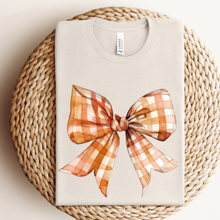 Gingham Fall Bow Graphic Tee