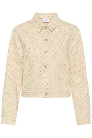 Patricia Denim Jacket w/Polka Dot and Ruffle Detail