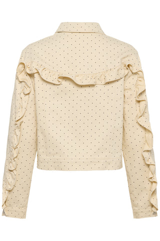 Patricia Denim Jacket w/Polka Dot and Ruffle Detail