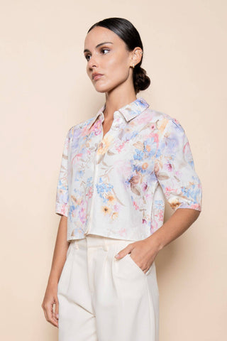 Floral Short Sleeve Collared Shirt