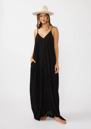 The Original V-Neck Cocoon Maxi Dress with Pockets