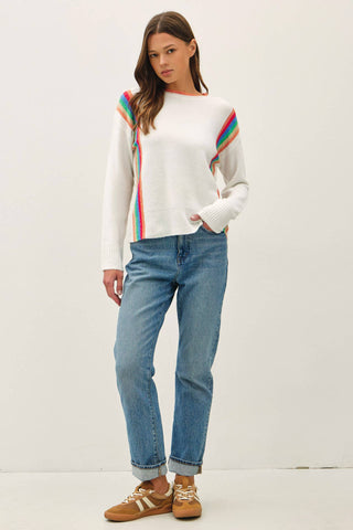 Wool Blend Rainbow Stripe Sweater