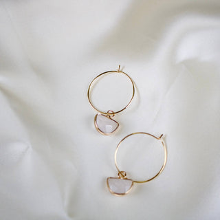 Aura // Clear Quartz Crystal Hoop Earrings