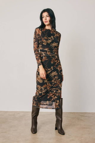 Aurelia Floral Mesh Midi Dress