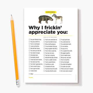 Funny Memo Pad: Why I Appreciate You