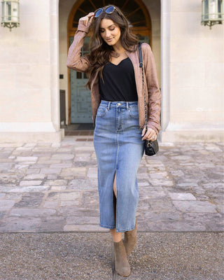 Denim Midi Skirt