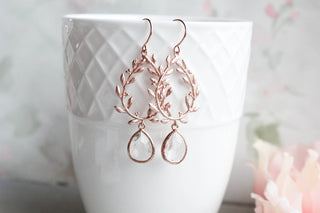 Rose Gold Laurel Wreath Earrings