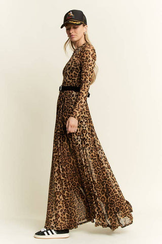 ANIMAL PRINT MESH MOCK
