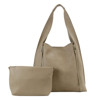 Leatherette Tote w/zipper + Cosmetic