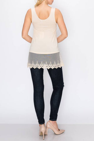 Tank Top With Lace Trim