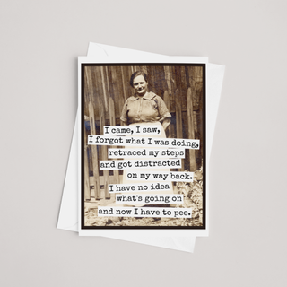 Funny Greeting Card. I Came, I Saw, I Forgot What I Was Doin