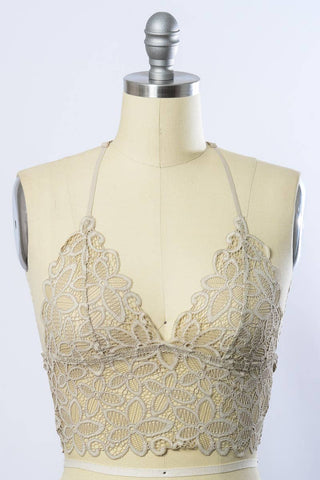 🌺 Floral Lace Racerback Bralette – Perfectly Padded!
