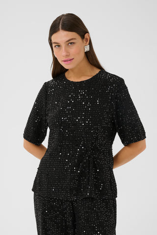Tamera Sequin Ruched Side Top