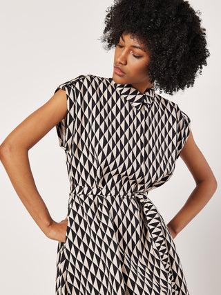 Geo Utility High Low Dress