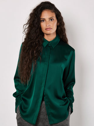 Jackie Satin High Low Shirt