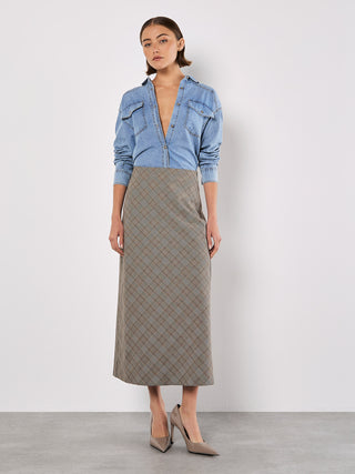 Heritage Check Bias Skirt