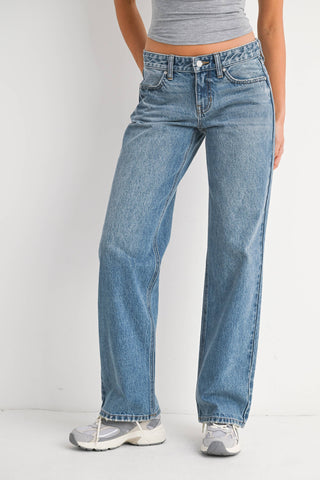 Low Rise Relaxed Straight Leg Denim