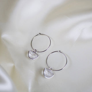 Aura // Clear Quartz Crystal Hoop Earrings