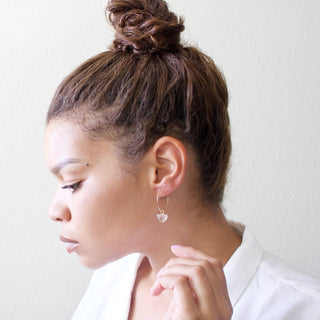 Aura // Clear Quartz Crystal Hoop Earrings