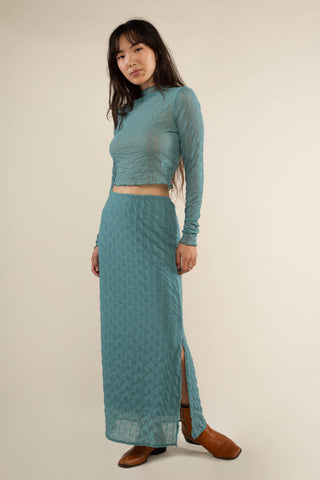 Abra Jacquard Mesh Maxi Skirt