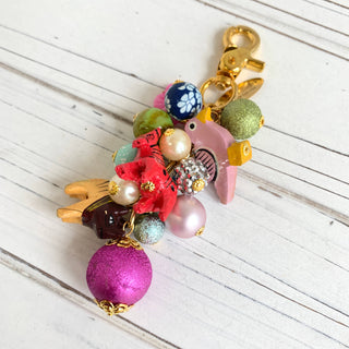 Colorful Animal Beaded Bag Charm & Keychain
