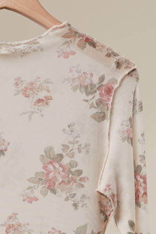 Vintage Floral Mesh Layered Top