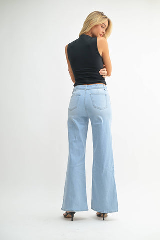 Belted Wide Leg Denim