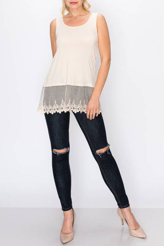 Tank Top With Lace Trim