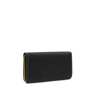 Sandy - Recycled Vegan Pleated Wallet - Black Pleated